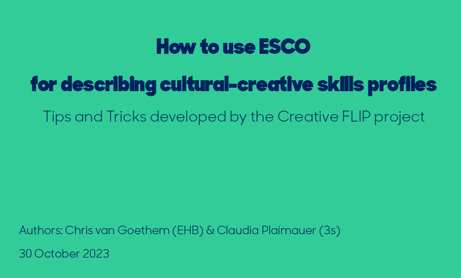 How to use ESCO for describing cultural-creative skills profiles